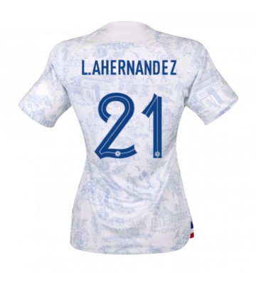 Frankrike Lucas Hernandez #21 Bortatröja Dam VM 2022 Kortärmad